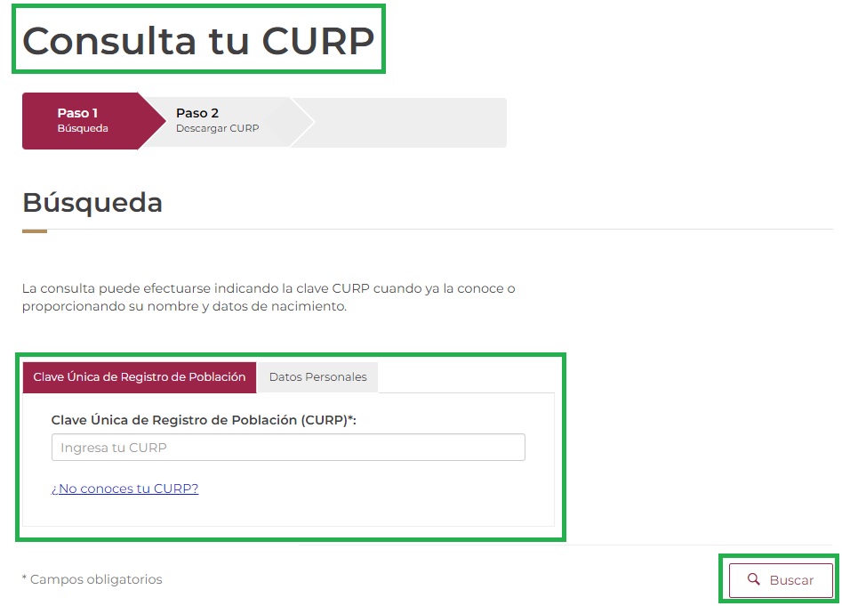 Descargar Clave Única de Registro de Población (CURP)