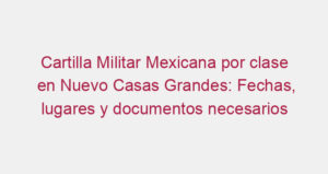 Cartilla Militar Mexicana por clase en Nuevo Casas Grandes: Fechas, lugares y documentos necesarios